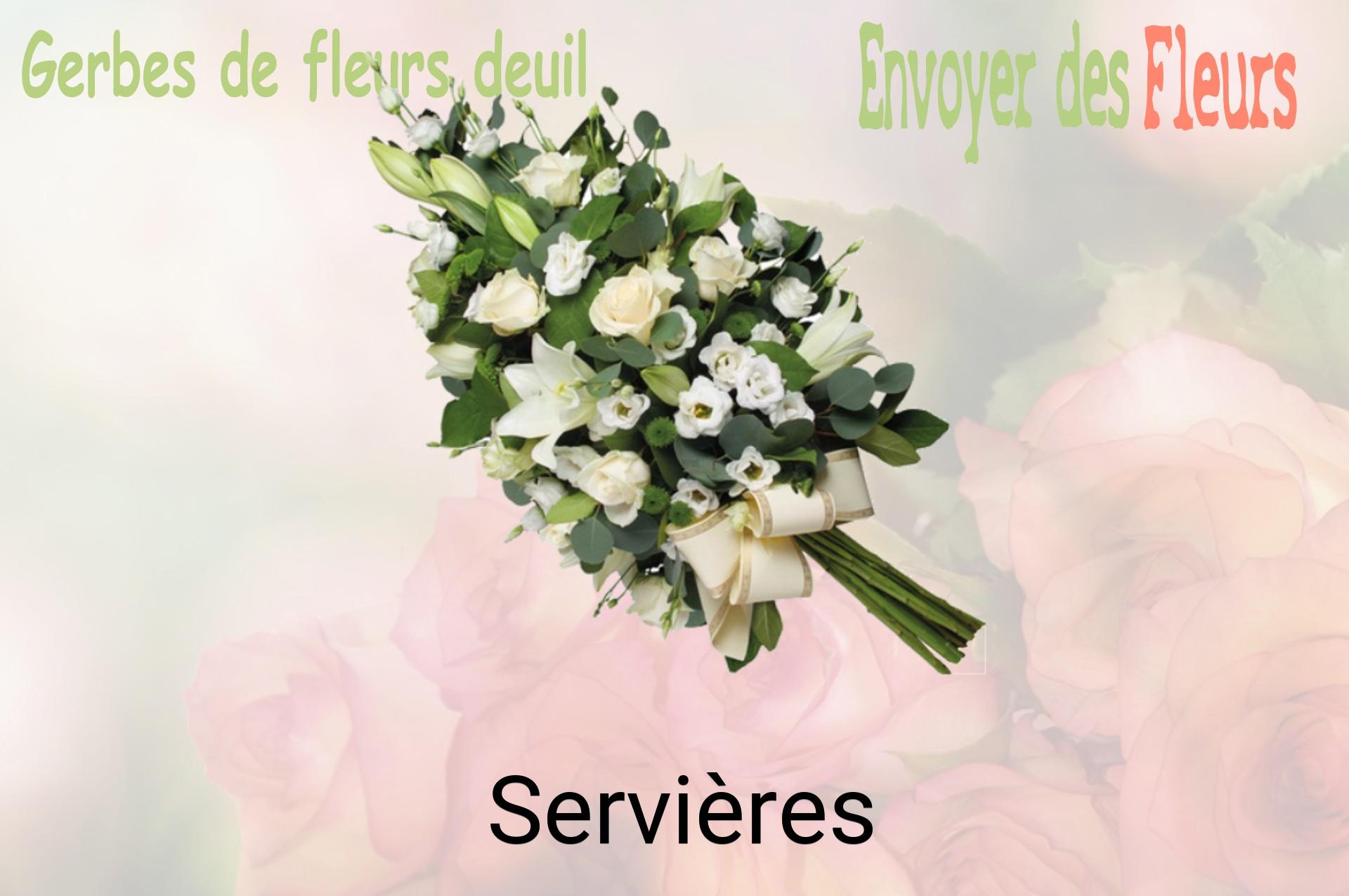 Gerbe de fleurs de deuil livrée à Servières